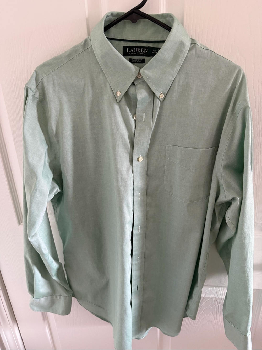 Lauren Ralph Lauren Pale Mint Green Button-Down Shirt